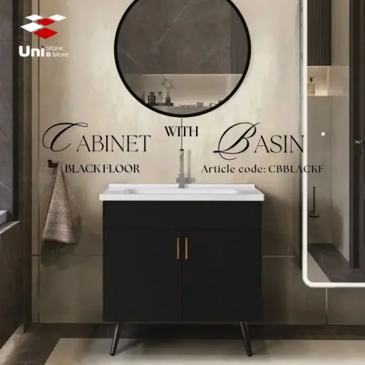 [CBBLACKF] Cabinet with Basin - Black Floor - 