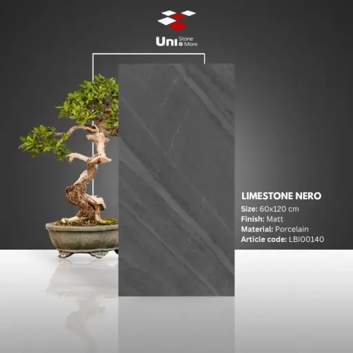 [LBI00141] Limestone Nero (2B) - Matt - P - 60x120