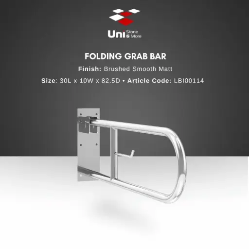 [LBI00114] Folding Grab Bar - Brushed Smooth Matt - 30L x 10W x 82.5D