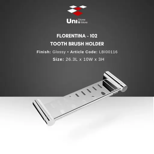 [LBI00116] Florentina - 102 Tooth Brush Holder - Glossy - 26.3L x10W x 3H