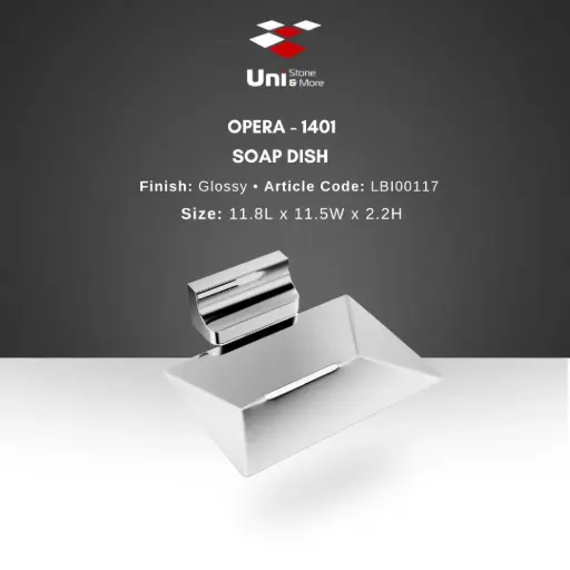 [LBI00117] Opera - 1401 Soap Dish - Glossy - 11.8L x 11.5W x 2.2H