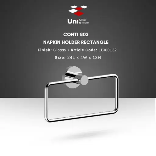 [LBI00122] Conti - 803 Napkin Holder Rectangle - Glossy - 24L x 4W x 13H