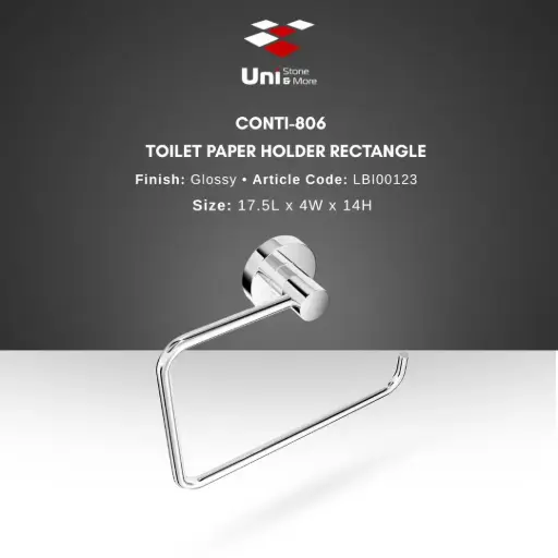 [LBI00123] Conti - 806 Toilet Paper Holder Rectangle - Glossy - 17.5L x 4W x 14H