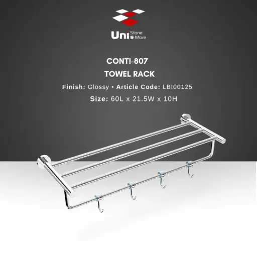 [LBI00125] Conti - 807 Towel Rack - Glossy - 60L x 21.5W x 10H