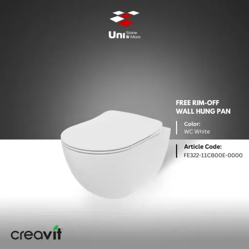 [CREA-FE322-11CB00E-0000] Free Rim-Off Wall Hung Pan -WC White