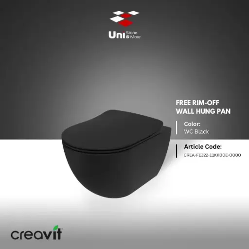 [CREA-FE322-11KK00E-0000] Free Rim-Off Wall Hung Pan - WC Black