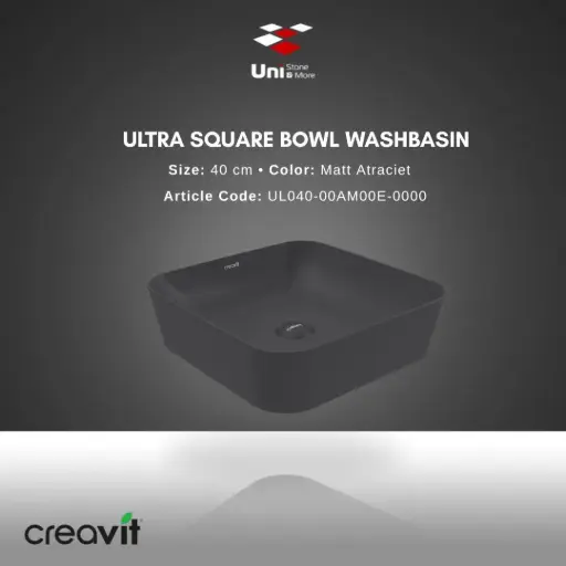 [CREA-UL040-00AM00E-0000] Ultra Square Bowl Washbasin 40 cm - Matt Atraciet