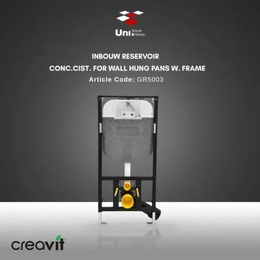 [CREA-GR5003] Conc.Cist. for Wall Hung Pans w. Frame - inbouw reservoir