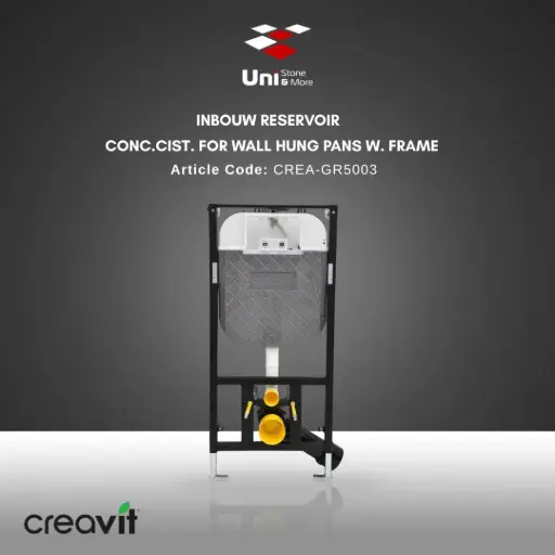 [CREA-GR5003] Conc.Cist. for Wall Hung Pans w. Frame - inbouw reservoir
