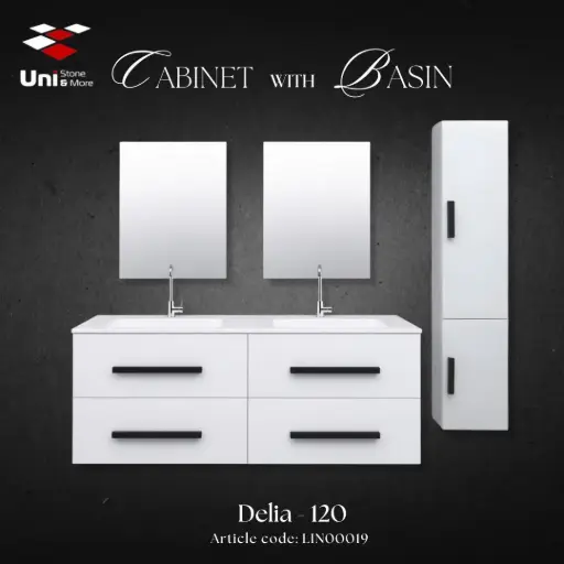 [LIN00019] Cabinet Vanity - Delia-120 - PVC - 51x120