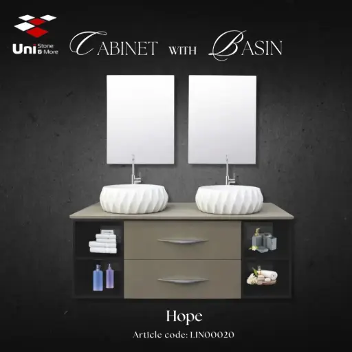 [LIN00020] Cabinet Vanity - Hope - PVC - 45x120