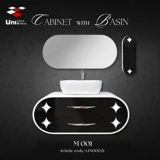 [LIN00021] Cabinet Vanity - M 001 - PVC - 38x99