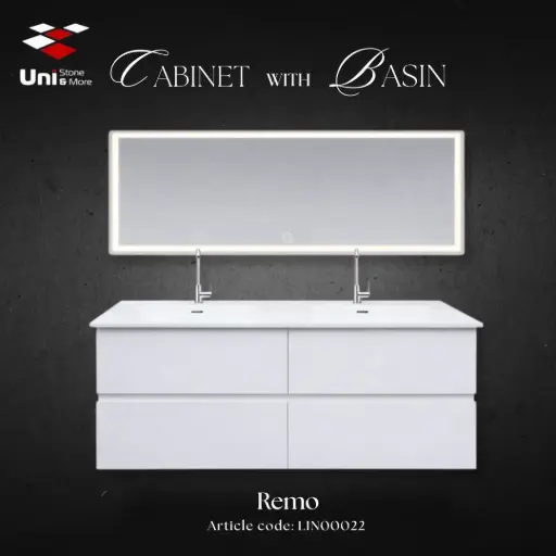 [LIN00022] Cabinet Vanity - Remo - PVC - 45x120