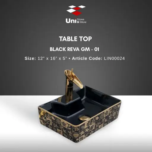 [LIN00024] Table Top Black Reva GM-01 - 12''x16''x5''