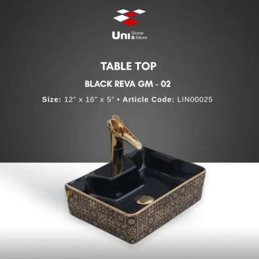 [LIN00025] Table Top Black Reva GM-02 - 12''x16''x5''