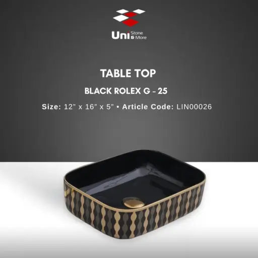 [LIN00026] Table Top Black Rolex G-25 - 12''x16''x5''