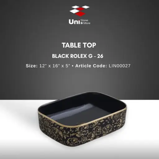 [LIN00027] Table Top Black Rolex G-26 - 12''x16''x5''