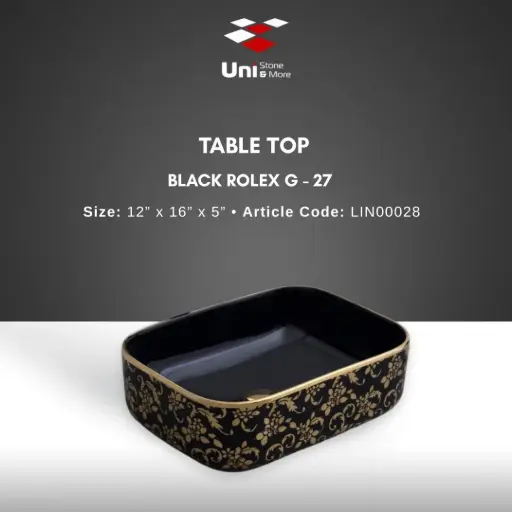 [LIN00028] Table Top Black Rolex G-27 - 12''x16''x5''