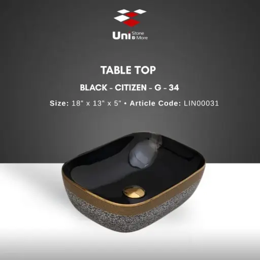 [LIN00031] Table Top Black - Citizen - G - 34 - 18''x13''x5''