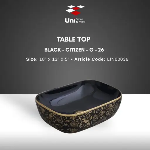 [LIN00036] Table Top Black - Citizen - G - 26 - 18''x13''x5''