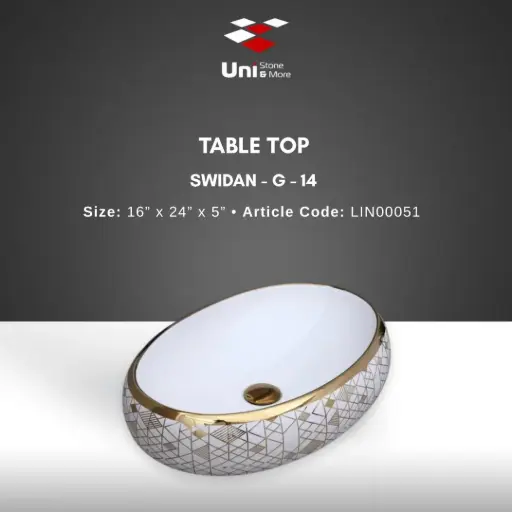[LIN00051] Table Top Swidan-G-14 - 16''x24''x5''