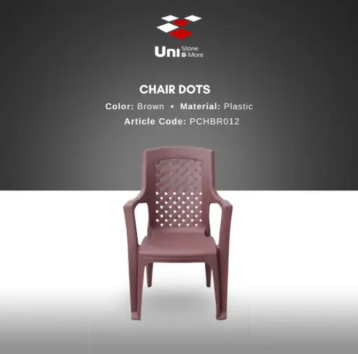 [PCHBR012] Plastic Chair - Dots Stoel - Brown - P