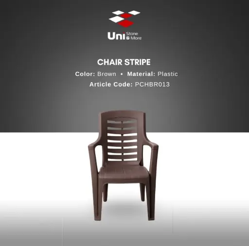 [PCHBR013] Plastic Chair - Stripe Stoel - Brown - P