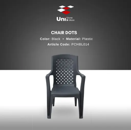 [PCHBL014] Plastic Chair - Dots Stoel - Black - P
