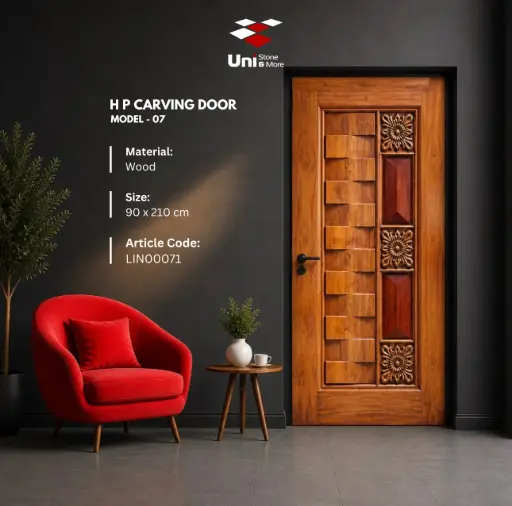 [LIN00071] H P Carving Door Model - 07 - W - 90x210