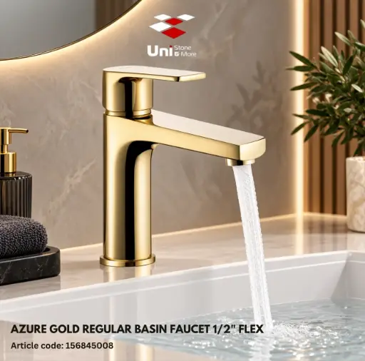 [156845008] Azure Gold Regular Basin Faucet 1/2" Flex
