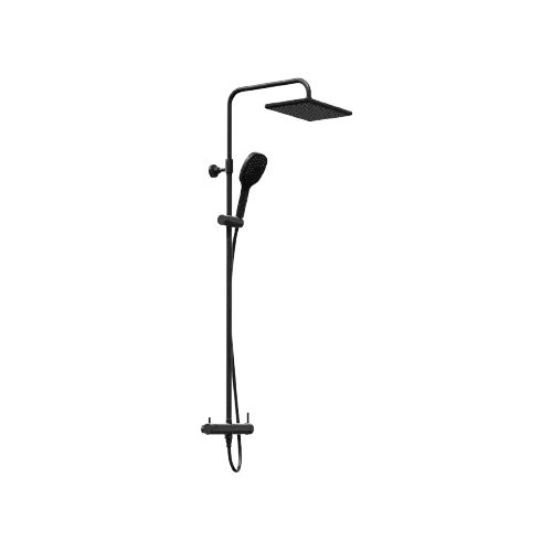 [157801224] Azure Black Rain Shower System Double Outlet (Hand Shower+Head Shower)
