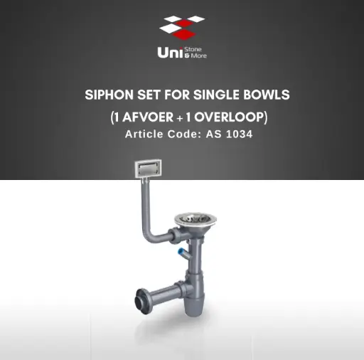 [AS 1034] Siphon Set For Single Bowls (1 afvoer + 1 overloop)