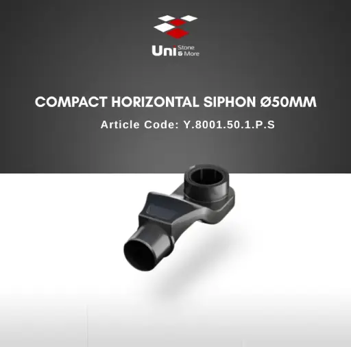 [Y.8001.50.1.P.S] Compact Horizontal Siphon ø50mm