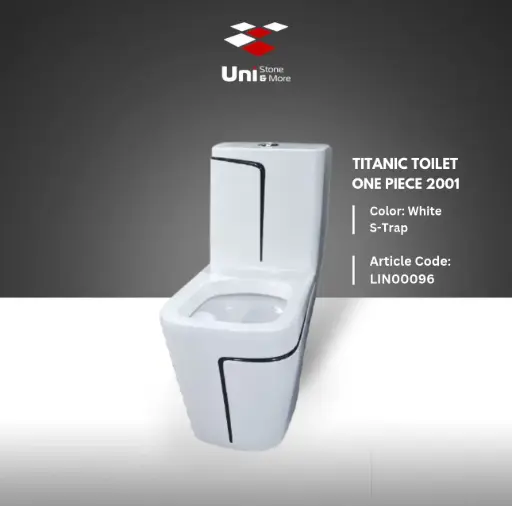 [LIN00096] Titanic Toilet One piece 2001 - White - S-Trap